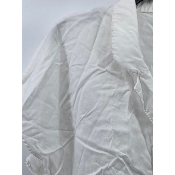 WILFRED FREE Women’s White Tie-Knot Short Sleeve Button-Up Cropped Top SZ S - Picture 3 of 11